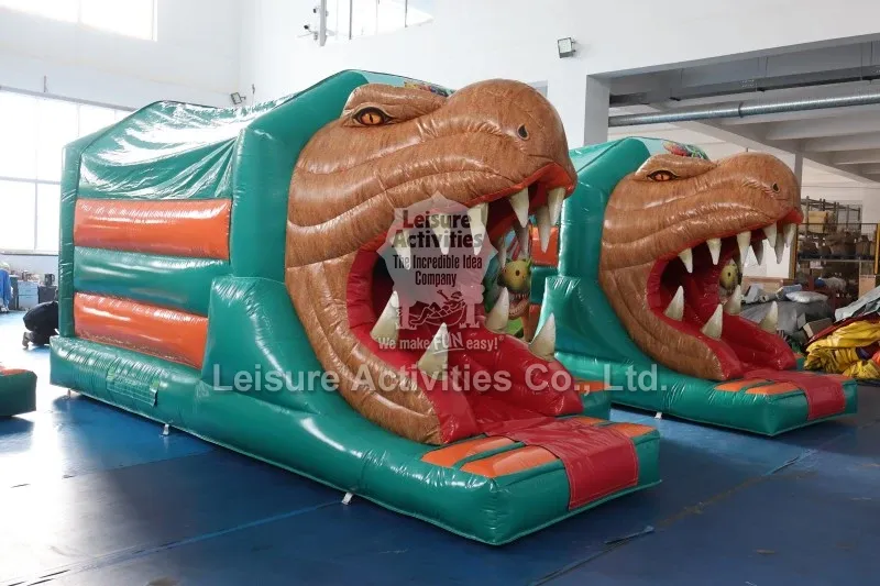 Small Inflatable Multiplay Bouncy Castles T Rex With Slide Small Inflatable Multiplay Bouncy Castles T Rex With Slide