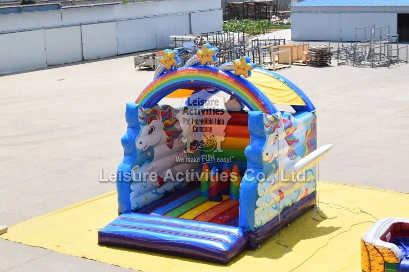 Super Inflatable Bouncy Castles Unicorn Rainbow
